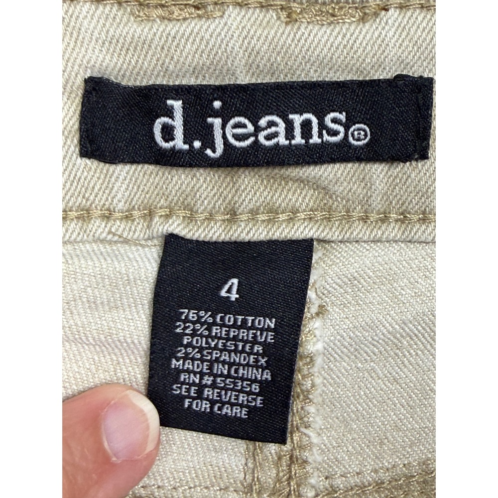 d.jeans Wide Leg Utility Pants Womens 4 Tan Good Stretch Patch Pocket Khaki - Picture 7 of 15
